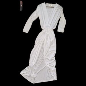 Balouke White V-Neck Maxi Dress